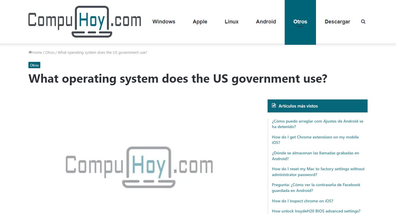 What operating system does the US government use?